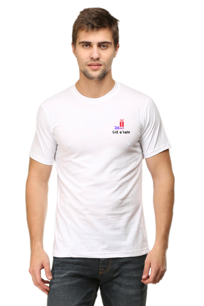 Male Round Neck Half Sleeve Classic White XL