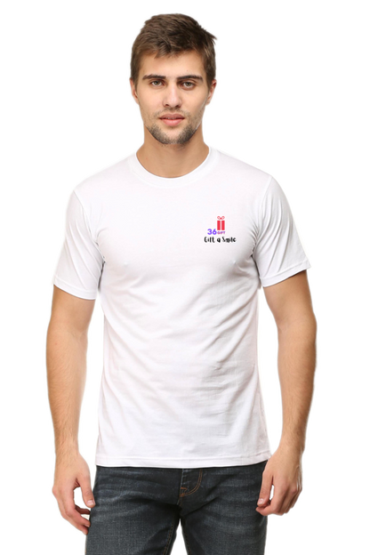 Male Round Neck Half Sleeve Classic White XL