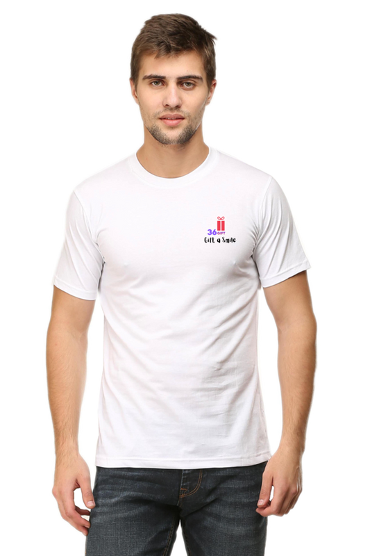 Male Round Neck Half Sleeve Classic White XL