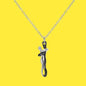 Silver and Black Hug Couple Chain Pendant